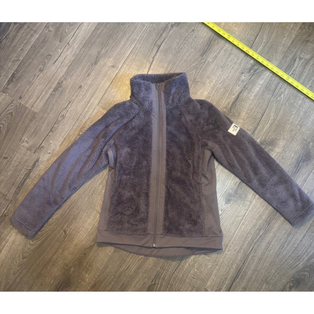 North‎ face fuzzy purple zip up jacket